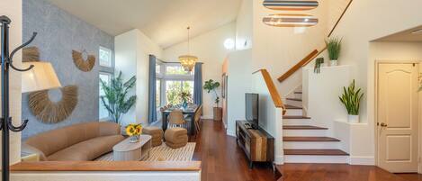 Smart TV, fireplace, video games, table football