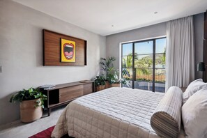 Terrace Queen with View | In-room safe, iron/ironing board, free WiFi, bed sheets - ALMA Surf Lodge (Punta de Mita)