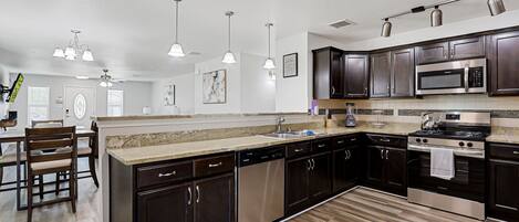 Microwave, oven, stovetop, dishwasher