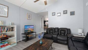 Televisor, llibres i oficines