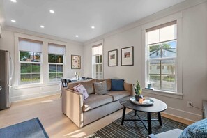 TV, fireplace - 8BR Urban Retreat w/ Deck, Near Downtown Durham (Durham)