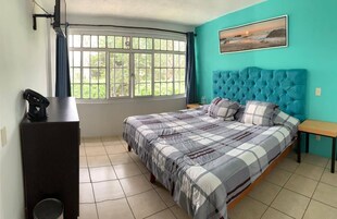 Escritorio, wifi gratis y ropa de cama 