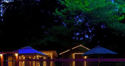 Whimsical glamping retreat on farm animal sanctuary
