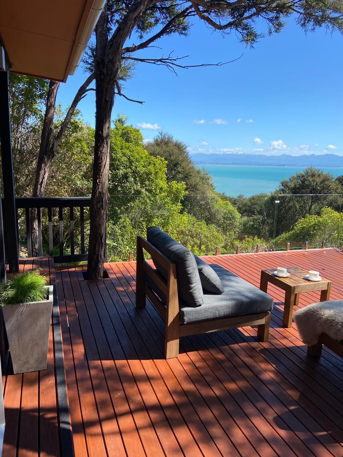 Rumah Pohon Mewah, pemandangan laut | Teras/patio