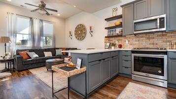 Microwave, oven, stovetop, dishwasher