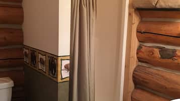 Shower, towels, soap, shampoo