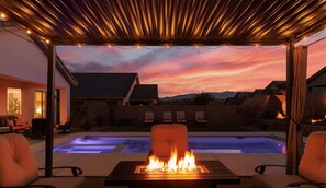 Outdoor pool, a heated pool