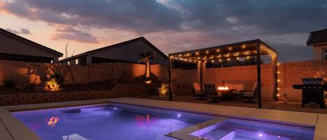 Piscine extérieure, piscine chauffée