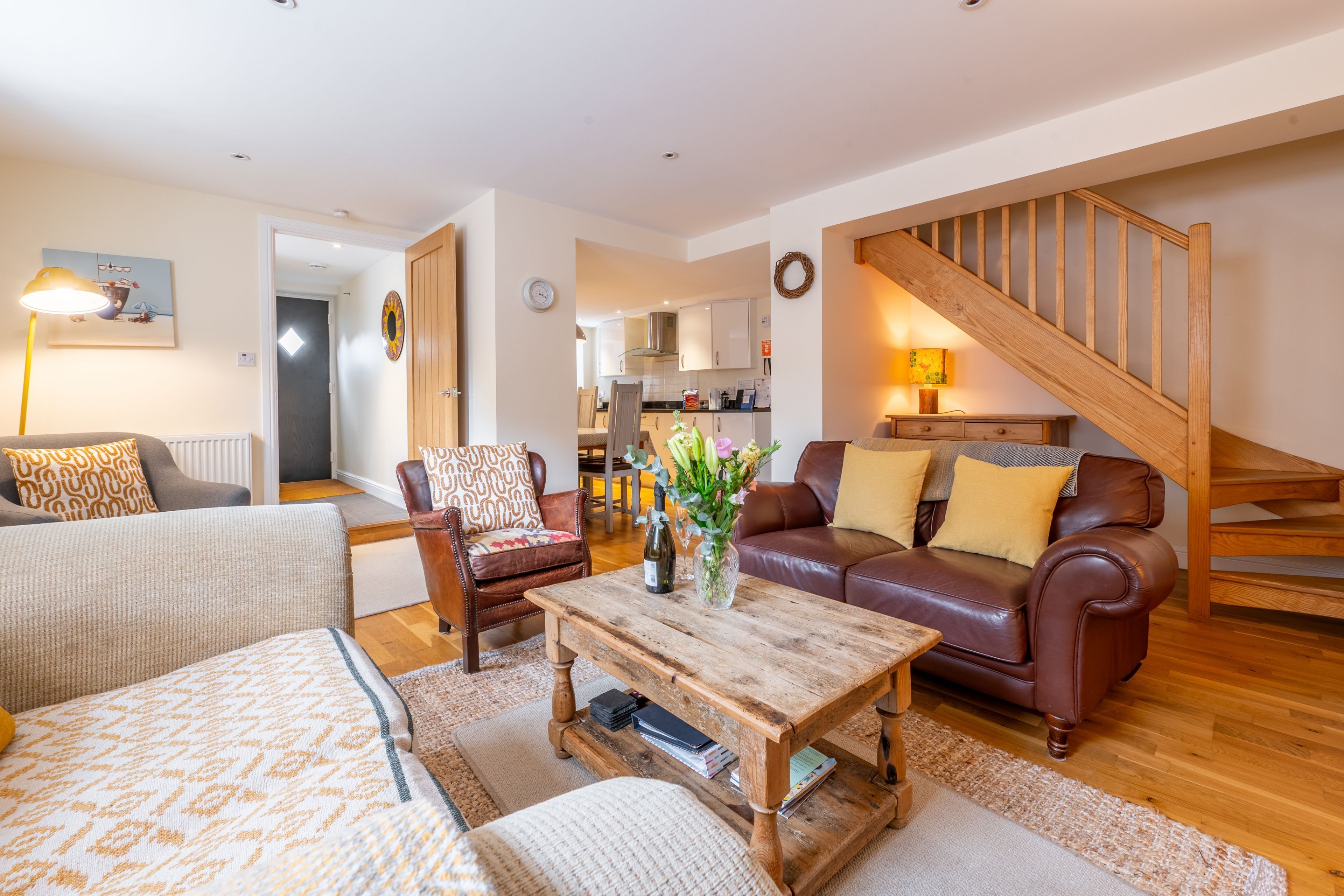 Ground floor: Sitting room area with a Smart television and wood burning stove