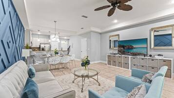 Een smart-tv en videogames