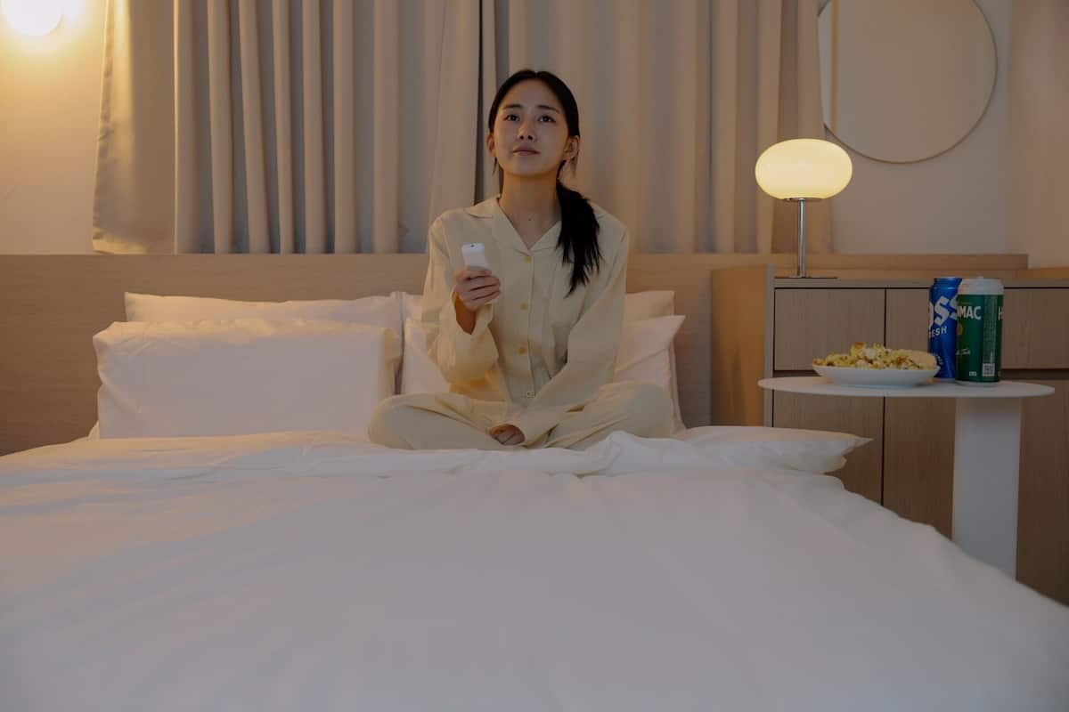 Movie Room | Premium bedding, memory-foam beds, desk, laptop workspace