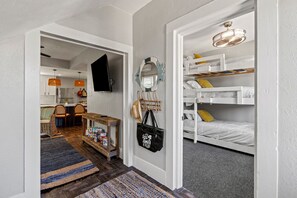 3 bedrooms, desk, iron/ironing board, travel crib