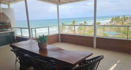 Beautiful beachfront penthouse, right on the sand, with a private barbecue area.