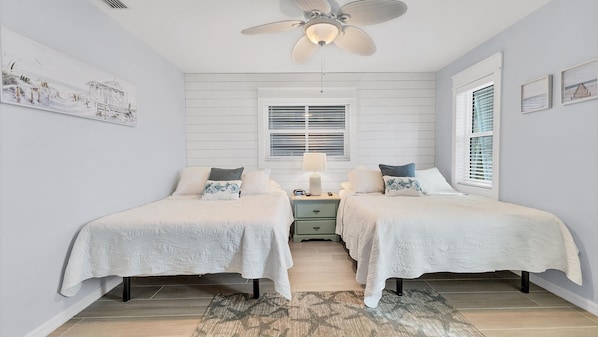 2 bedrooms, iron/ironing board, WiFi, bed sheets