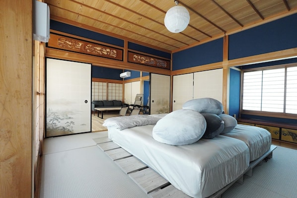 Desk, free WiFi, bed sheets