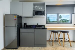 Villa, Sea View | Private kitchen | Full-size fridge, microwave, toaster, cookware/dishes/utensils