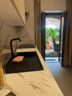 Villa, 2 Bedrooms, Patio | Private kitchen | Espresso maker, electric kettle, toaster