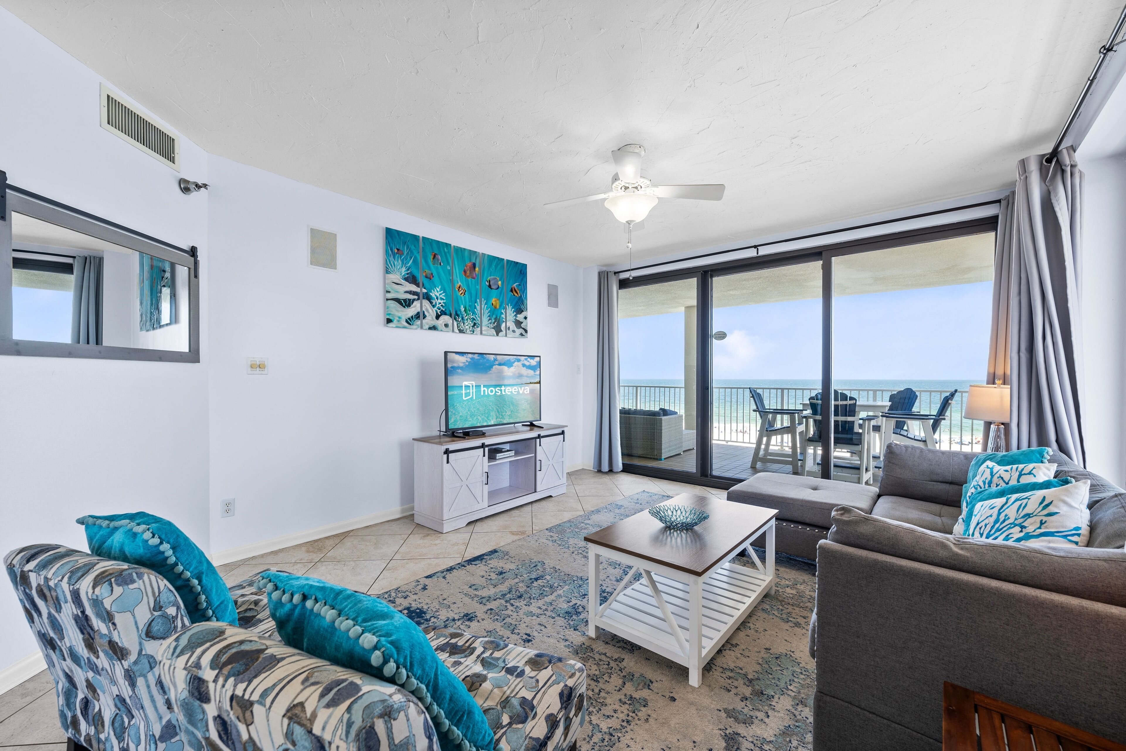 Executive Condo, 3 Bedrooms, Balcony, Beachfront | Living room | 55-inch Smart TV with digital channels