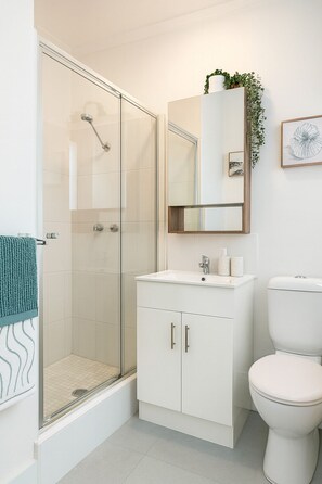 ヘアドライヤー、タオル、石鹸、トイレットペーパー