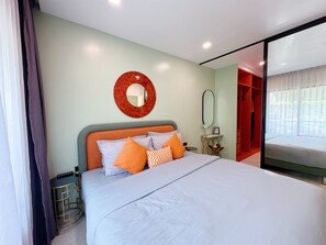 Apartment, Balcony | Free WiFi - 1BR Condo with Pool Gym C238 (Sa Khu)