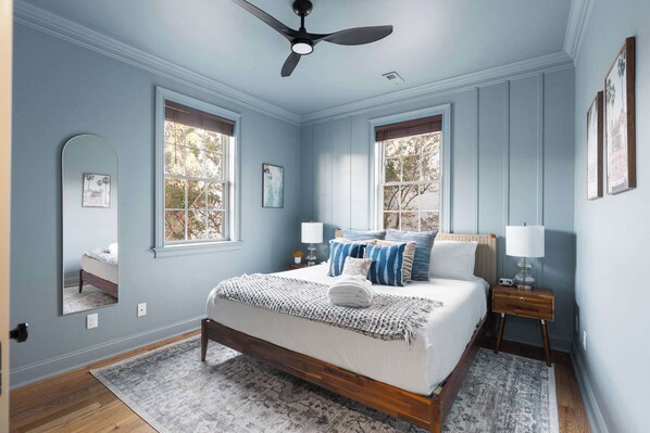 3 bedrooms, iron/ironing board, travel cot, WiFi