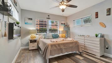 2 bedrooms, iron/ironing board, travel crib, WiFi