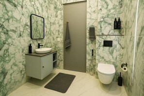 Towels, soap, toilet paper