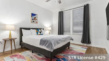 2 bedrooms, desk, WiFi, bed sheets