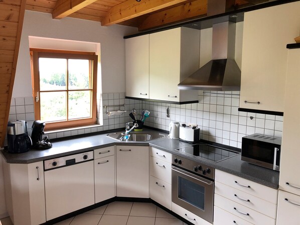 Kühlschrank, Mikrowelle, Ofen, Herdplatte