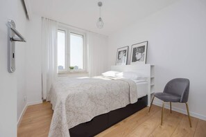 2 bedrooms, iron/ironing board, travel crib, WiFi