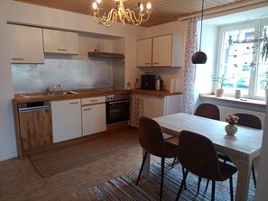 Fridge, oven, stovetop, dishwasher