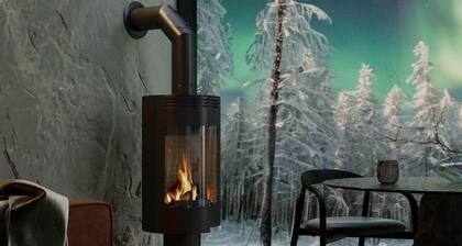 Lodge Arctic 2 - sauna, glass roof & view of Lake Inari