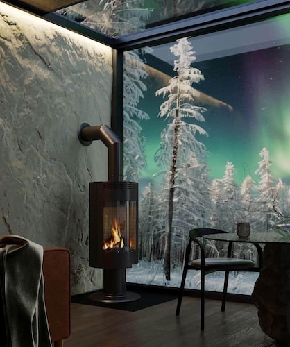 Lodge Arctic 4 - sauna, glass roof & view of Lake Inari