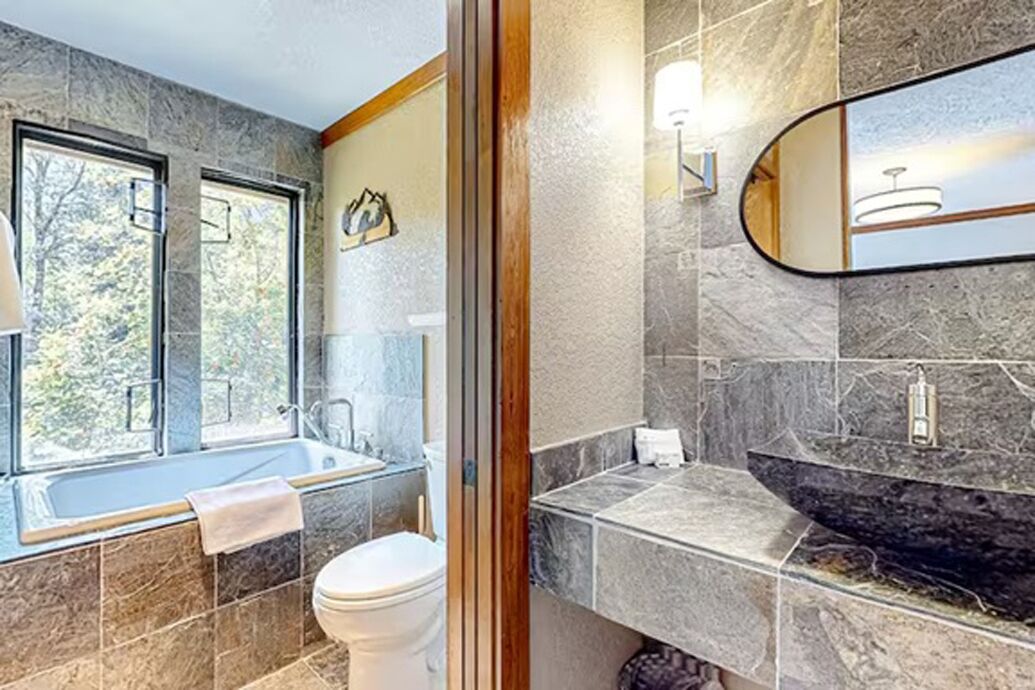 Shower, towels, soap, toilet paper