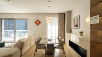 Senior Apartment, 2 Bedrooms, Balcony | Free WiFi, bed sheets
