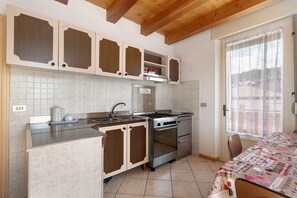 Fridge, stovetop, cookware/dishes/utensils