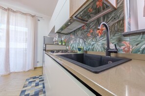 Fridge, oven, stovetop, dishwasher