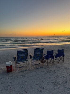 Sun loungers, beach towels