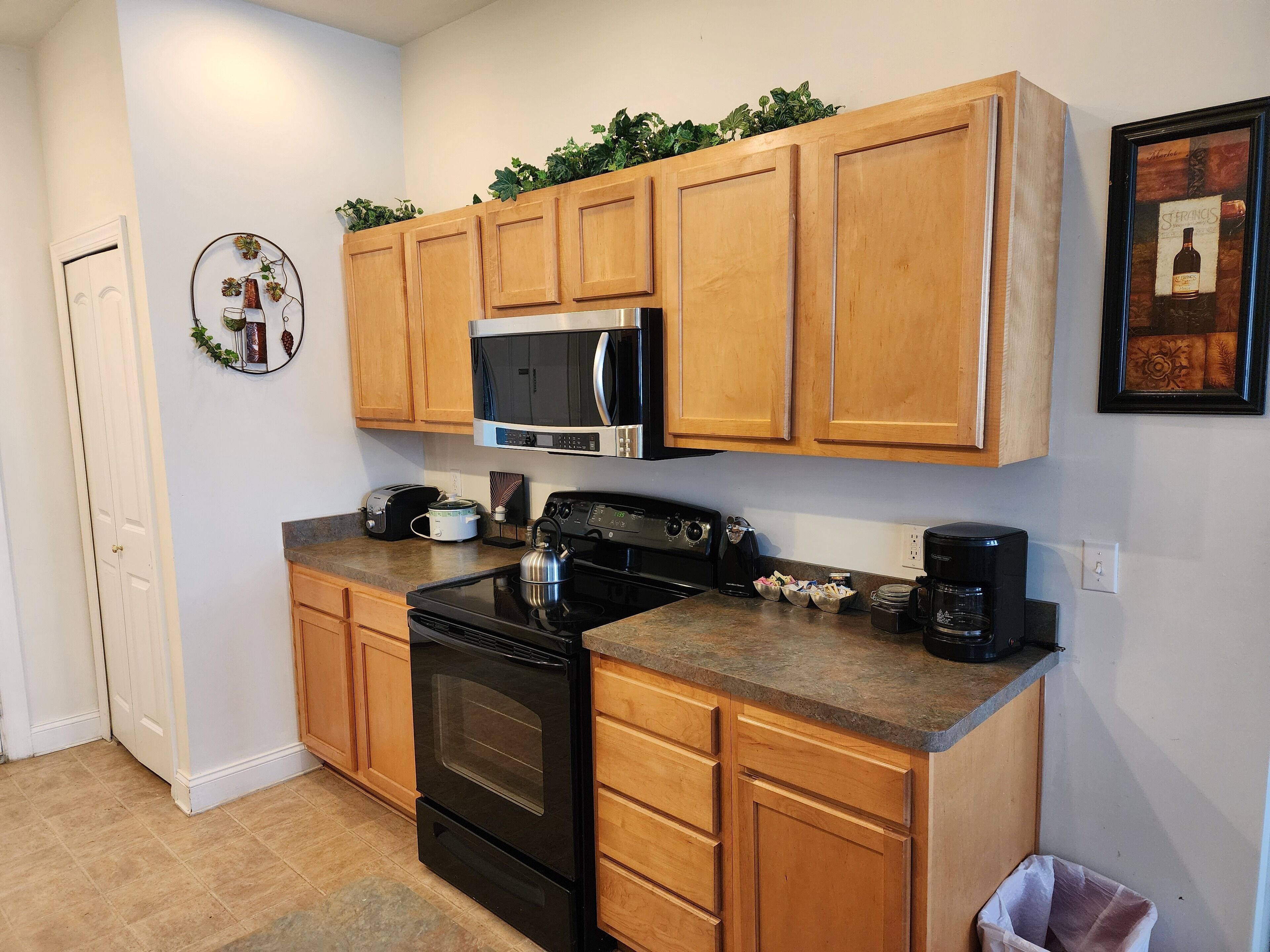 Mikrobølgeovn, ovn, kokeplater og oppvaskmaskin