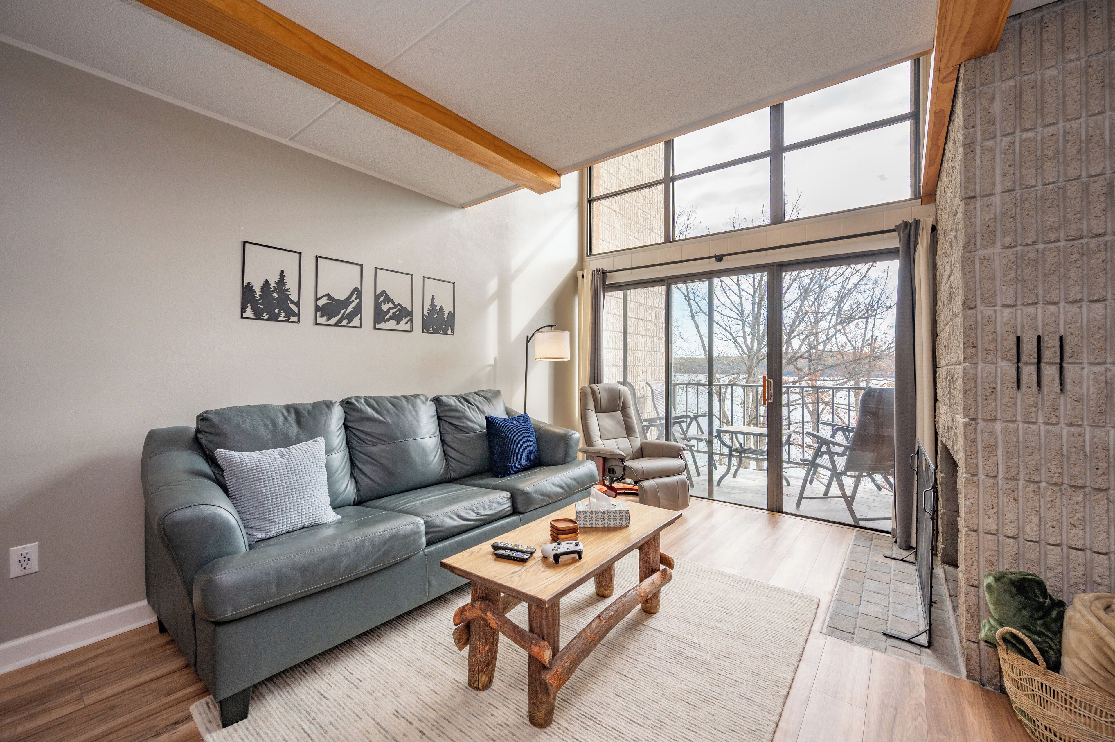 TV, fireplace, video games