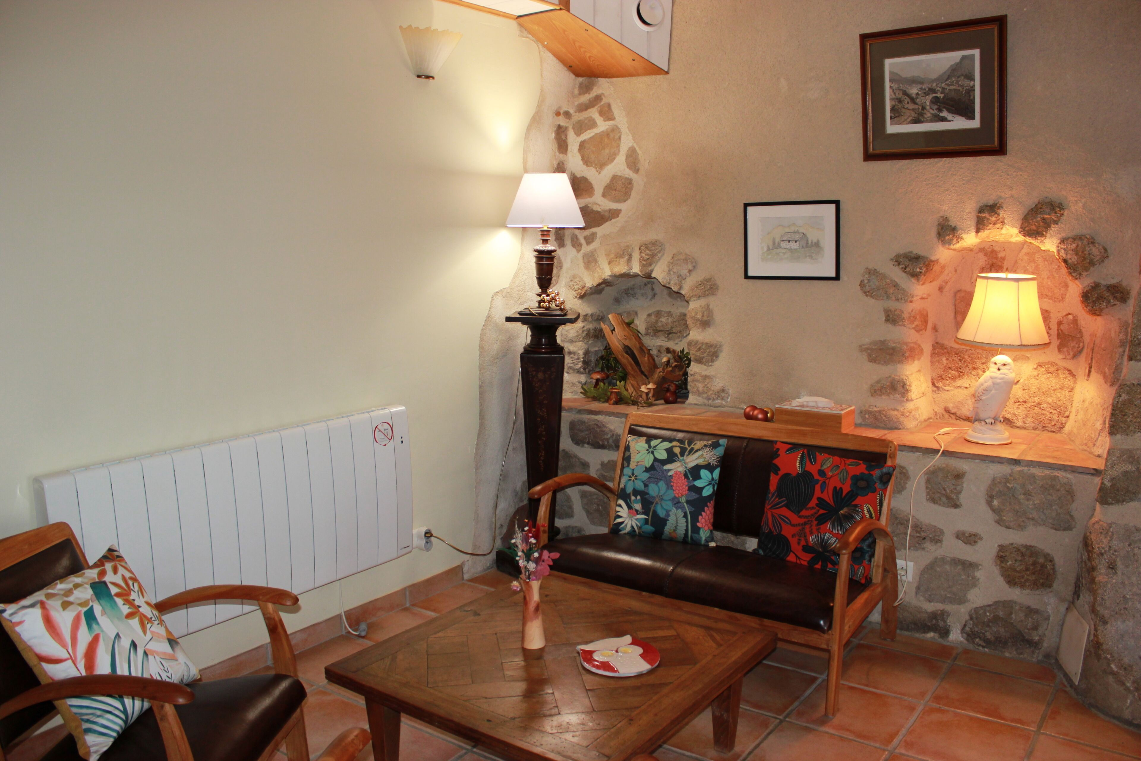 Télévision, lecteur de DVD, table de tennis de table, livres