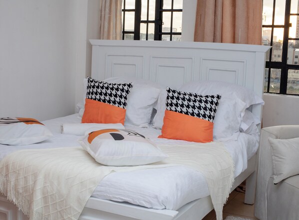 1 habitación, tabla de planchar con plancha, wifi y ropa de cama