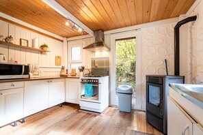 Fridge, microwave, oven, coffee/tea maker