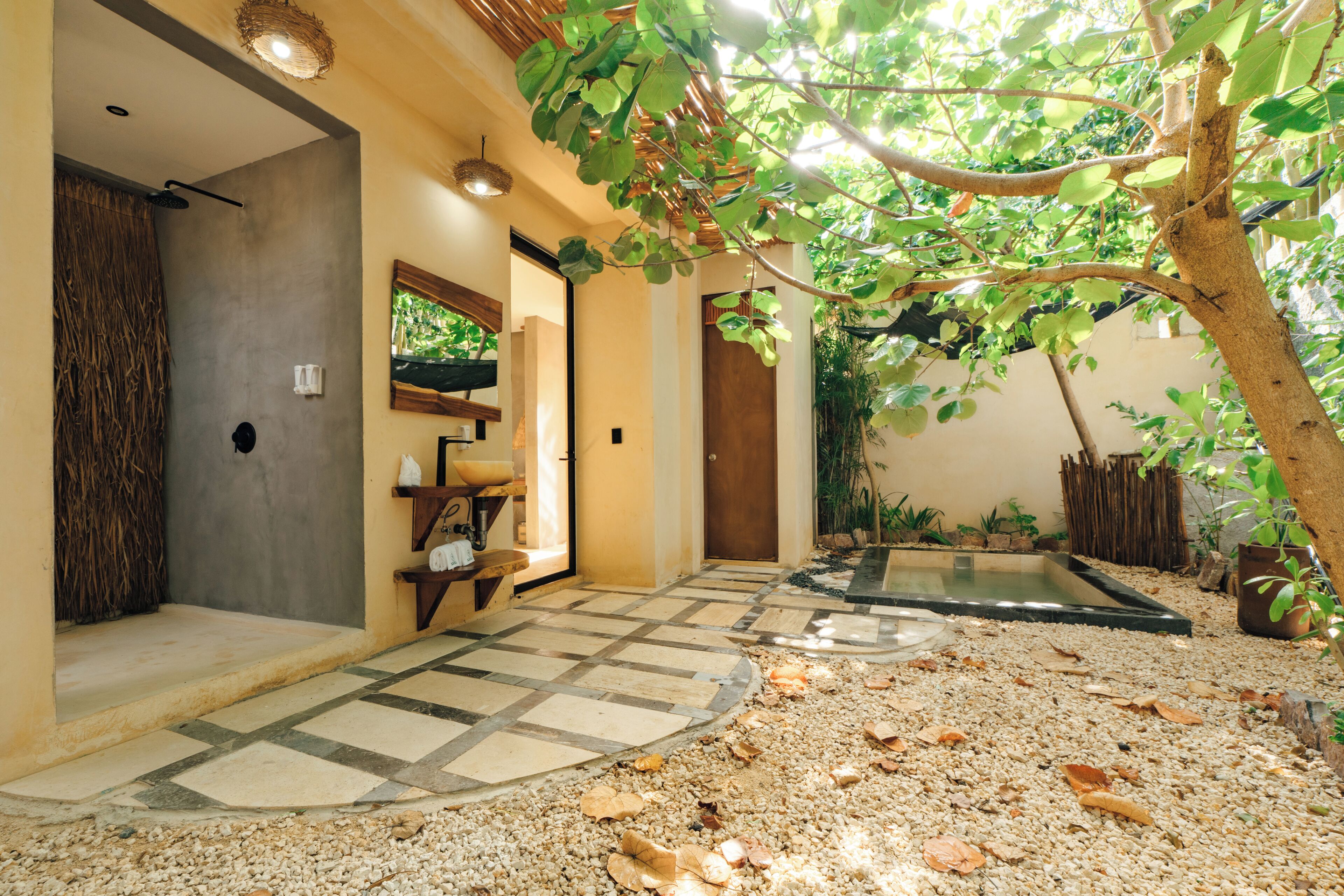Deluxe Villa, Pool View | Bathroom | Shower, rainfall showerhead, hair dryer, bathrobes