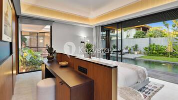 Villa, 4 Bedrooms, Pool View | Desk, laptop workspace, free WiFi, bed sheets