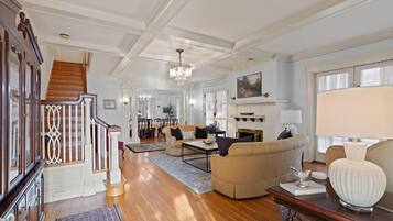 Smart TV, fireplace, video games, table football