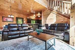 Smart TV, fireplace, video games, video library