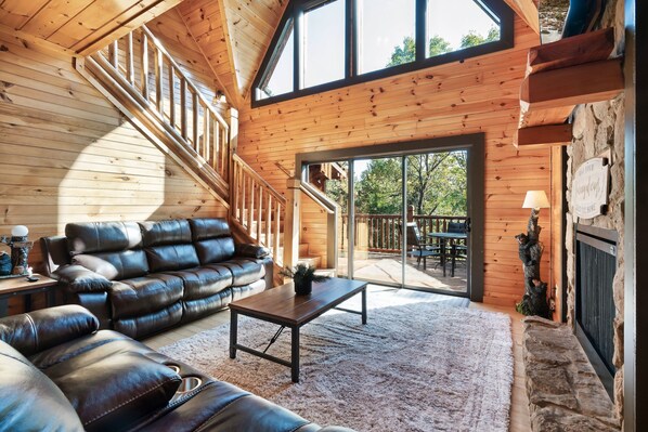 Smart TV, fireplace, video games, video library