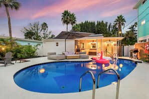 Outdoor pool, a heated pool