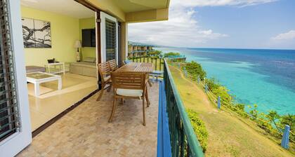 Carib Ocho Rios. Lifetime view. White sand beach. Unforgettable.